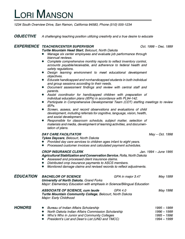 Teacher Resumes: Top Resumes